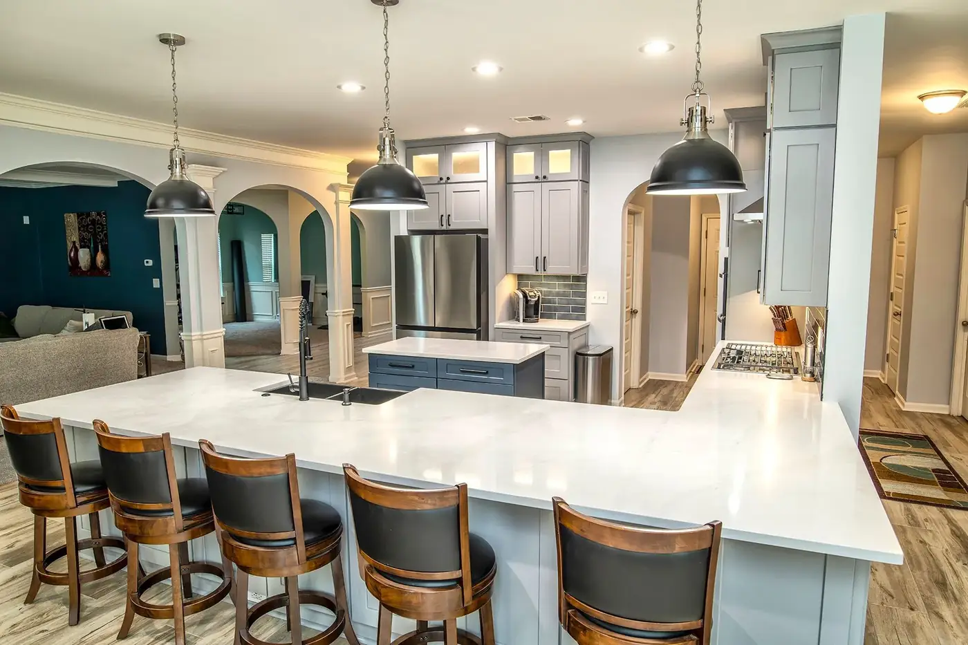 Kitchen island and pendants — Greenville Kitchen & Bath